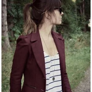 Cartonnier by Antropologie Cherry Red/Maroon Blazer